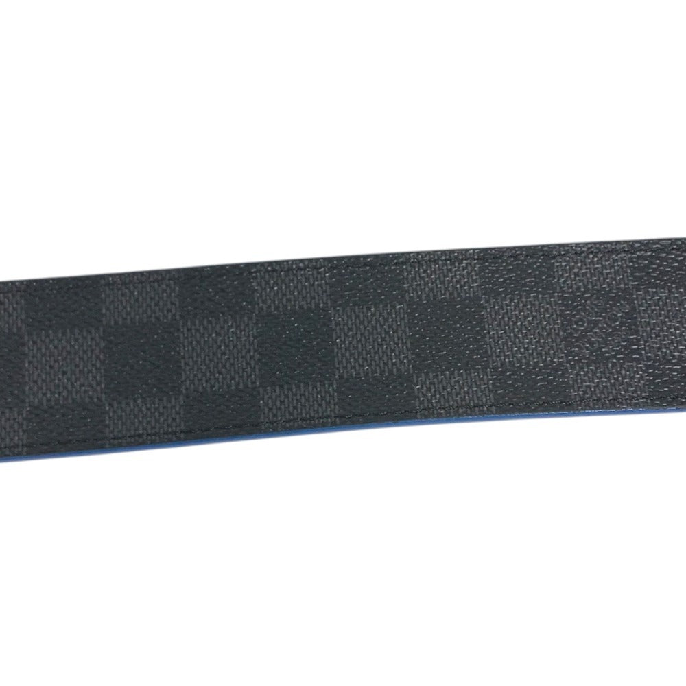 LOUIS VUITTON M9425S Damier Graphite Ceinture LV Initial Belt buckle for bottoms belt DamierGraphiteCanvas Black/blue Used