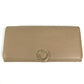 BVLGARI Logo clip Long Wallet Flap Long Wallet Leather Beige Used