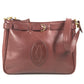 CARTIER vintage Must de Line logo Crossbody bag Shoulder Bag Leather wine-red Used