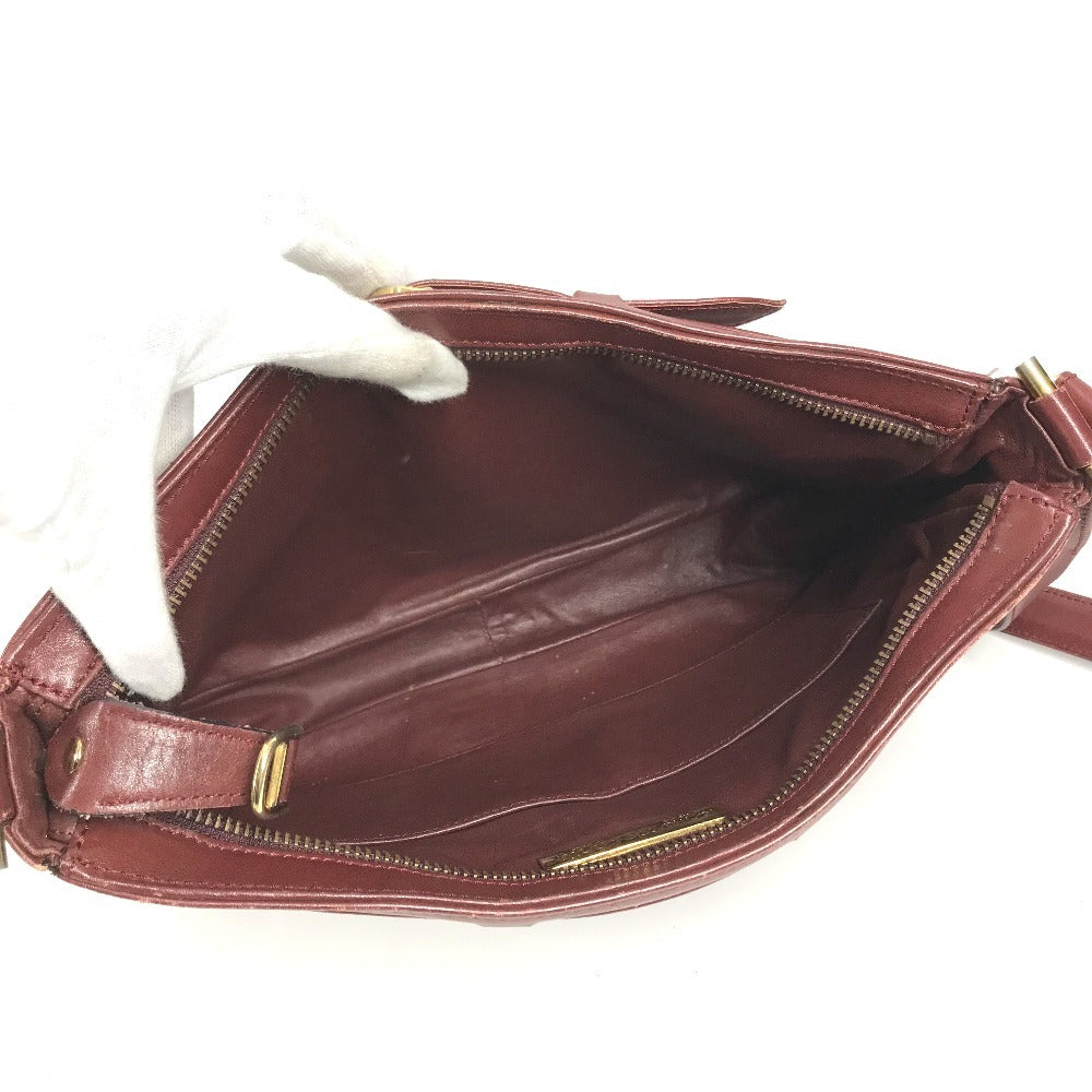 CARTIER vintage Must de Line logo Crossbody bag Shoulder Bag Leather wine-red Used
