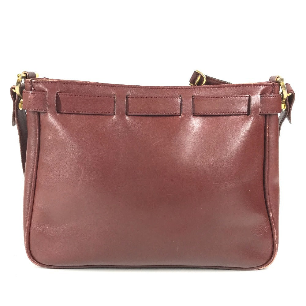 CARTIER vintage Must de Line logo Crossbody bag Shoulder Bag Leather wine-red Used