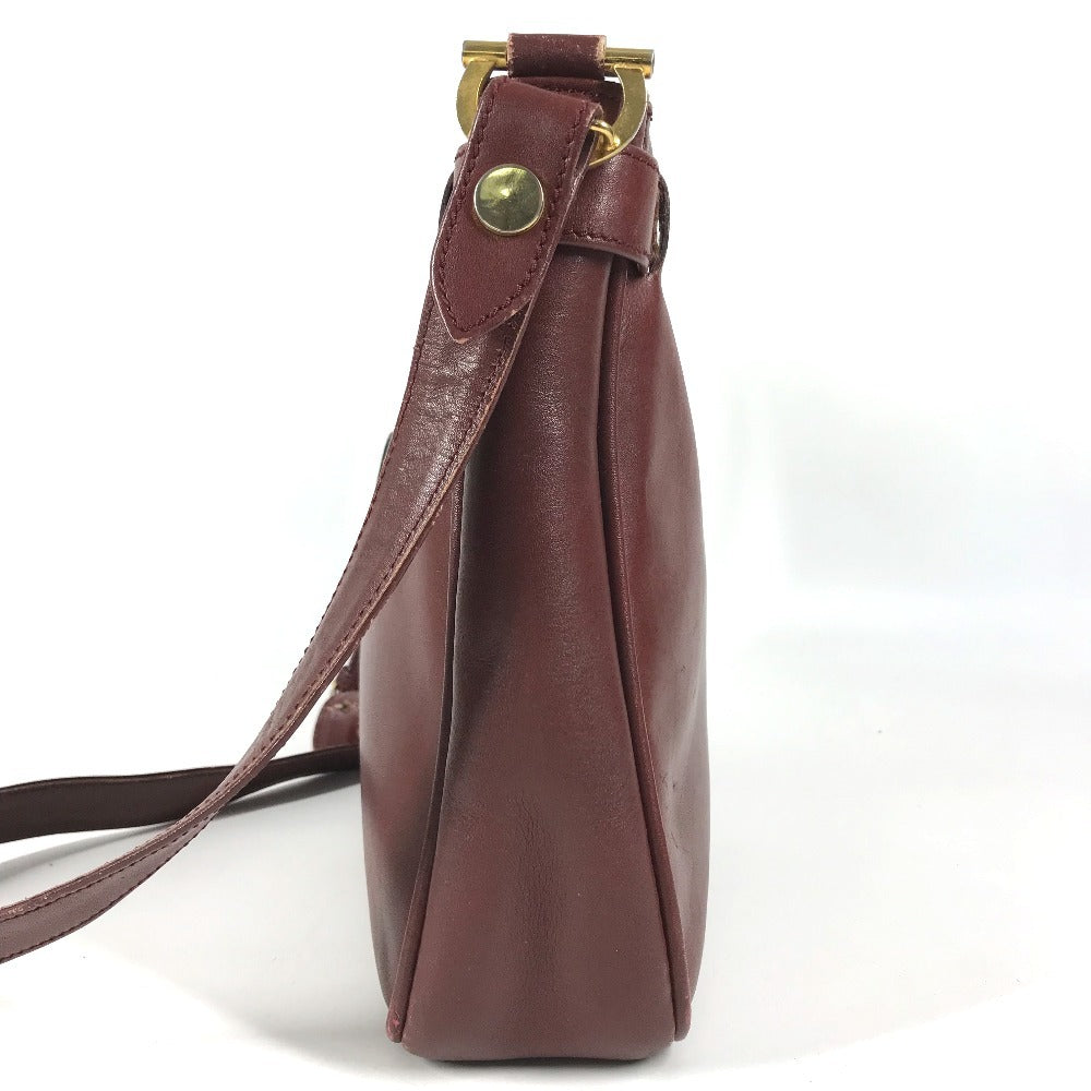 CARTIER vintage Must de Line logo Crossbody bag Shoulder Bag Leather wine-red Used