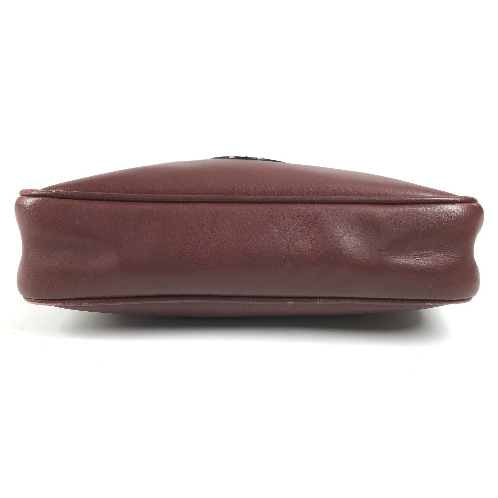 CARTIER vintage Must de Line logo Crossbody bag Shoulder Bag Leather wine-red Used