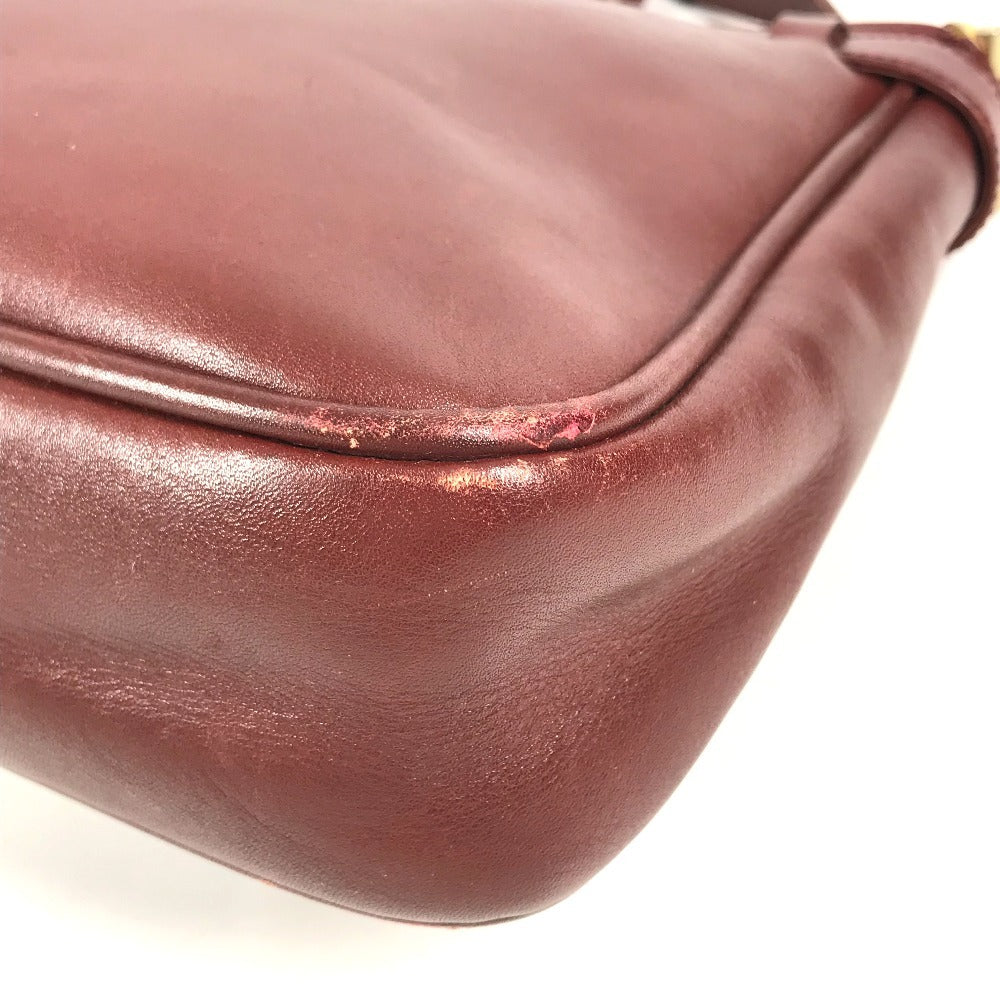 CARTIER vintage Must de Line logo Crossbody bag Shoulder Bag Leather wine-red Used