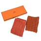 HERMES Labyrinth (2-piece set) Hand towel handkerchief towel cotton Orange Used