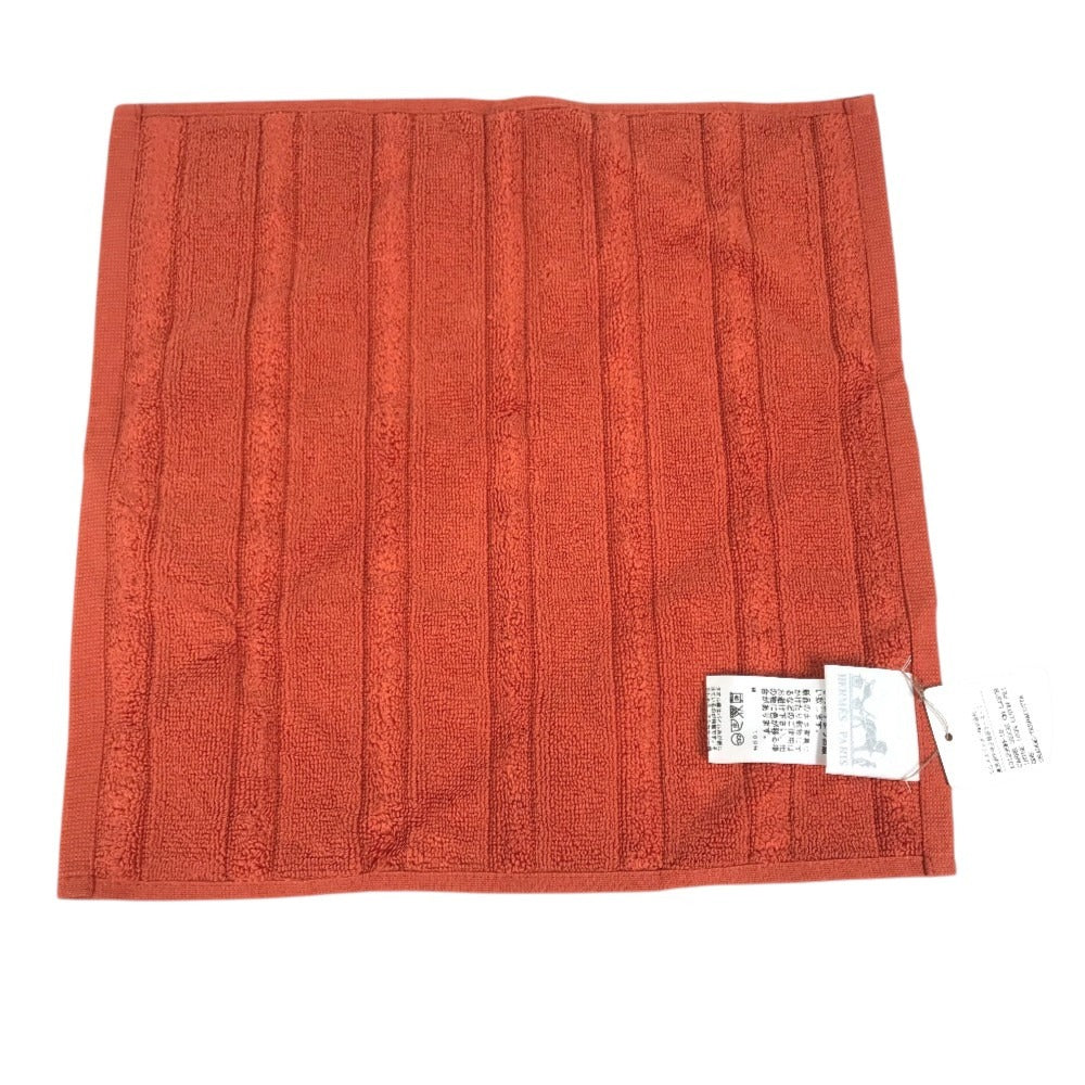 HERMES Labyrinth (2-piece set) Hand towel handkerchief towel cotton Orange Used