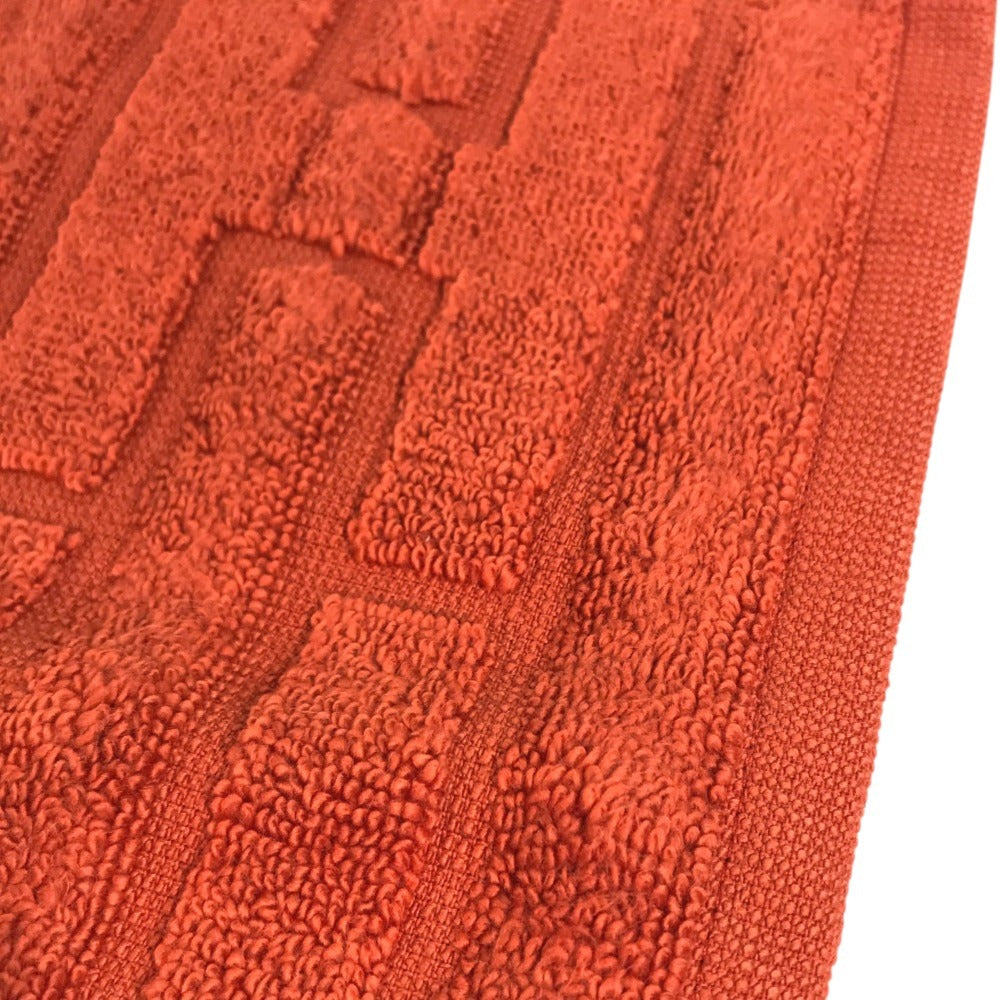 HERMES Labyrinth (2-piece set) Hand towel handkerchief towel cotton Orange Used