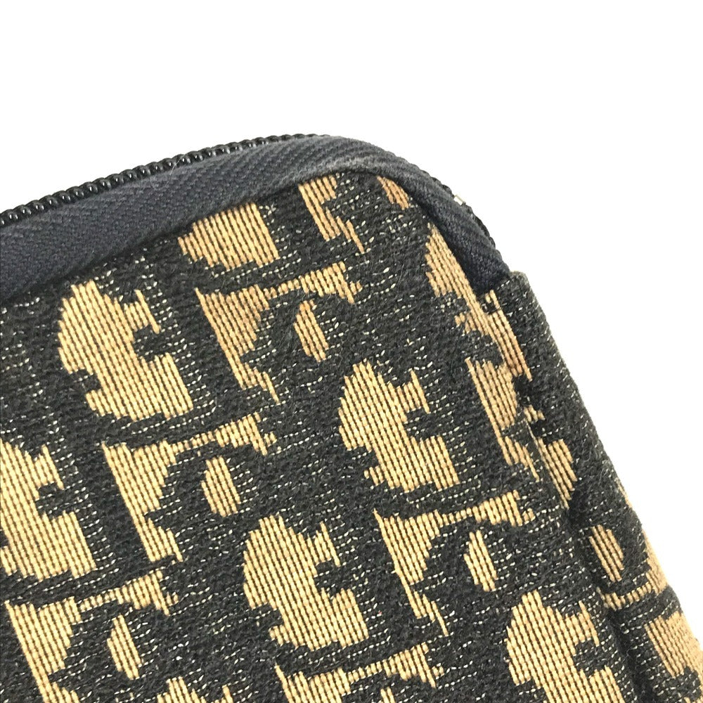 Dior vintage Trotter logo Bag Pouch Cluch Bag Clutch bag Leather/Canvas Navy Used