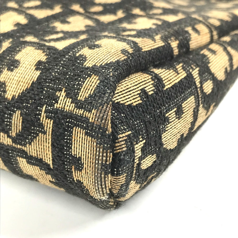 Dior vintage Trotter logo Bag Pouch Cluch Bag Clutch bag Leather/Canvas Navy Used