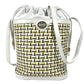 GUCCI 001 397 0572 vintage Logo Braided GG Drawstring Bag Crossbody bag Crossbody Shoulder Bag Leather White/yellow Used