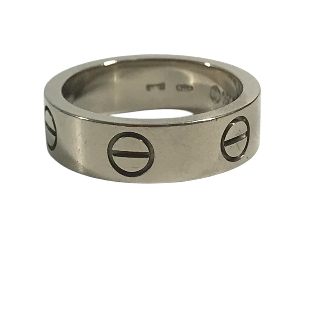 CARTIER K18 Gold 18K Love Ring Logo Accessory Jewelry Ring WG750 Silver Used