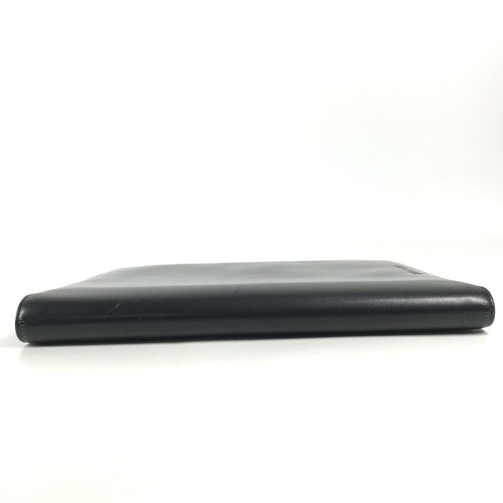 BVLGARI Logo Big Notebook Cover Bifold Stationery System Planner Note cover Leather Black Used