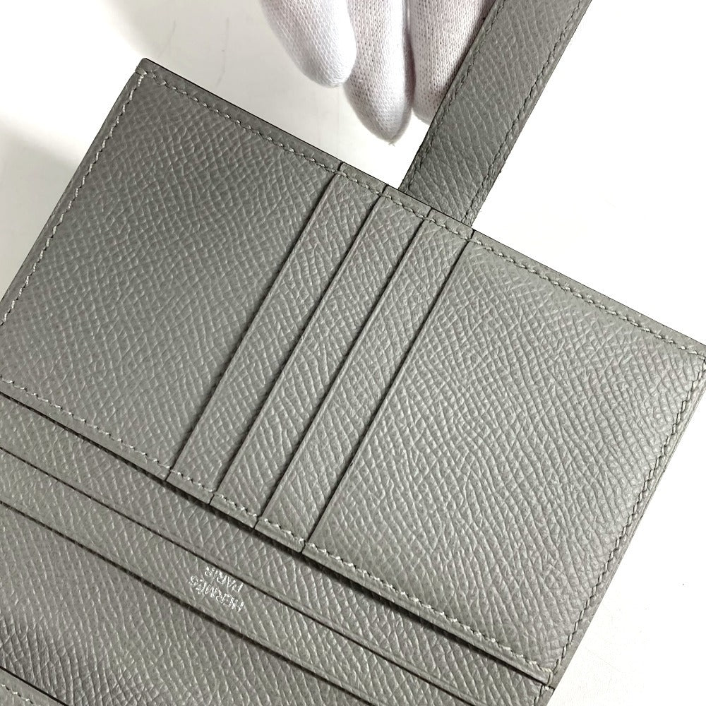 HERMES Bearn Compact Compact Wallet (Bi-fold Wallet) Folded wallet Epsom Grimette gray/SilverHardware Used