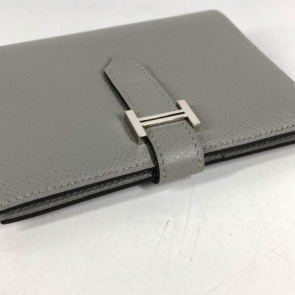 HERMES Bearn Compact Compact Wallet (Bi-fold Wallet) Folded wallet Epsom Grimette gray/SilverHardware Used