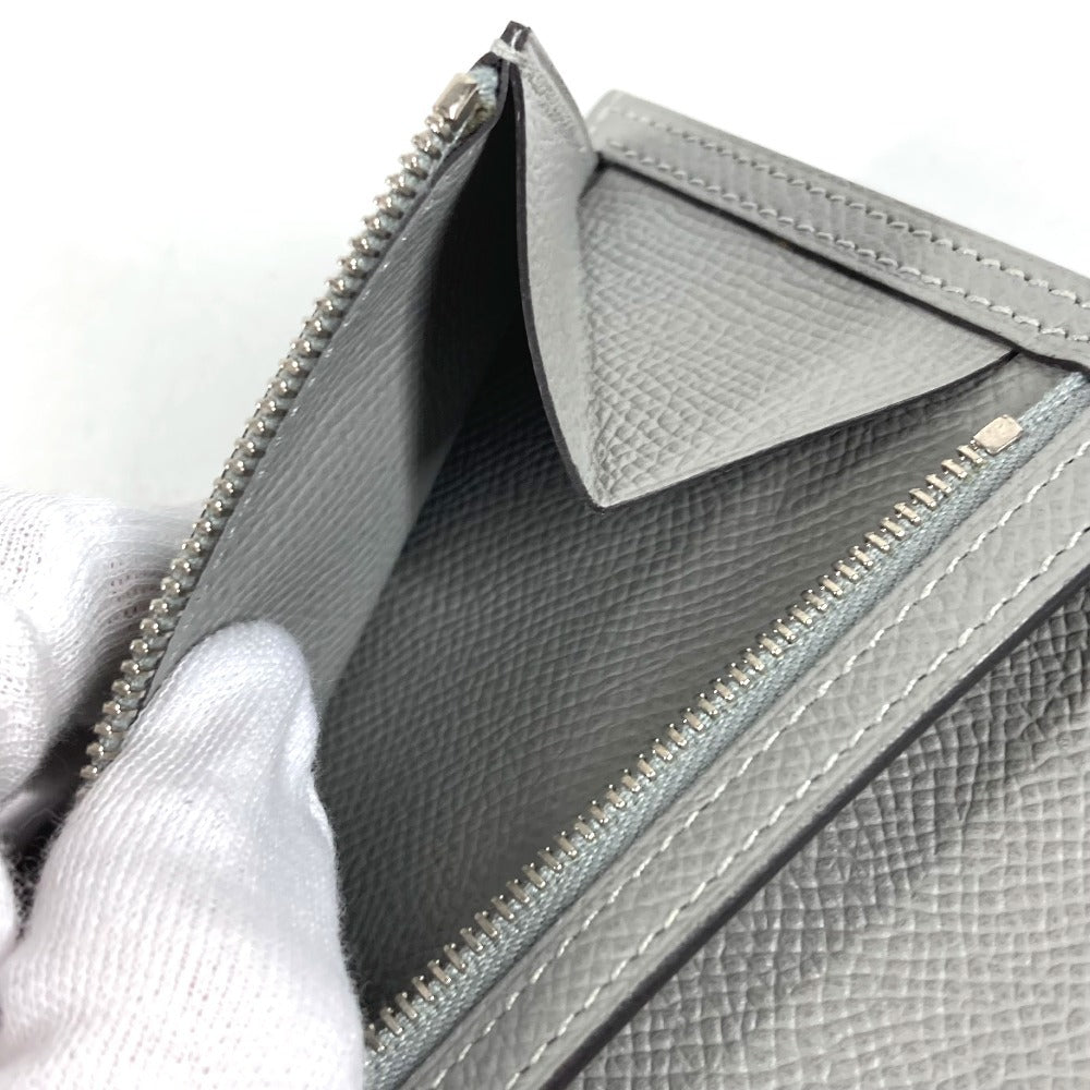 HERMES Bearn Compact Compact Wallet (Bi-fold Wallet) Folded wallet Epsom Grimette gray/SilverHardware Used