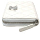 CHANEL AP3728 Star Coco Mark Round Coin Case Compact Wallet Coin Case Caviar Leather Women's White
