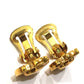 CELINE Vintage Logo Heart Accessory Fashion Jewelry Clip-on Earrings Metal Women's Gold