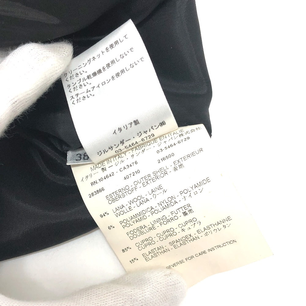JIL SANDER リボンモチーフ アパレル タイト ドレス ひざ下 ノースリーブ ワンピース ウール レディース ブラック
