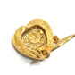 CELINE Vintage Logo Heart Accessory Fashion Jewelry Clip-on Earrings Metal Women's Gold