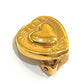 CELINE Vintage Logo Heart Accessory Fashion Jewelry Clip-on Earrings Metal Women's Gold