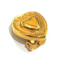 CELINE Vintage Logo Heart Accessory Fashion Jewelry Clip-on Earrings Metal Women's Gold
