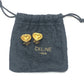 CELINE Vintage Logo Heart Accessory Fashion Jewelry Clip-on Earrings Metal Women's Gold