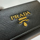 PRADA 1PG004 Logo Multicolor Key Ring 4-Ring Key Case in Saffiano Leather, Women's, Black and Pink