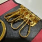 PRADA 1PG004 Logo Multicolor Key Ring 4-Ring Key Case in Saffiano Leather, Women's, Black and Pink