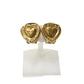 CELINE Vintage Logo Heart Accessory Fashion Jewelry Clip-on Earrings Metal Women's Gold