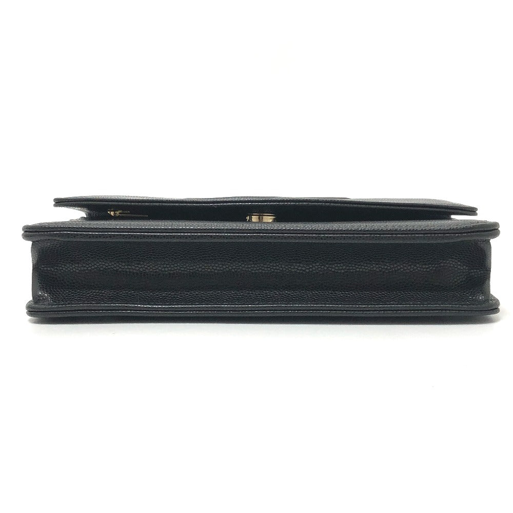 CHANEL AP4653 長財布 メティエダール コレクション ココマーク グレインド シャイニー チェーンウォレット ショルダーバッグ カーフスキン レディース ブラック