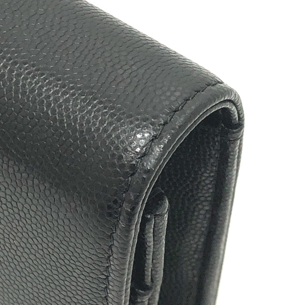 CHANEL AP4653 長財布 メティエダール コレクション ココマーク グレインド シャイニー チェーンウォレット ショルダーバッグ カーフスキン レディース ブラック