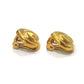 CELINE Vintage Logo Heart Accessory Fashion Jewelry Clip-on Earrings Metal Women's Gold
