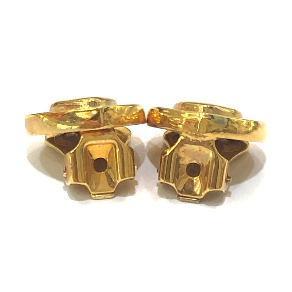 CELINE Vintage Logo Heart Accessory Fashion Jewelry Clip-on Earrings Metal Women's Gold