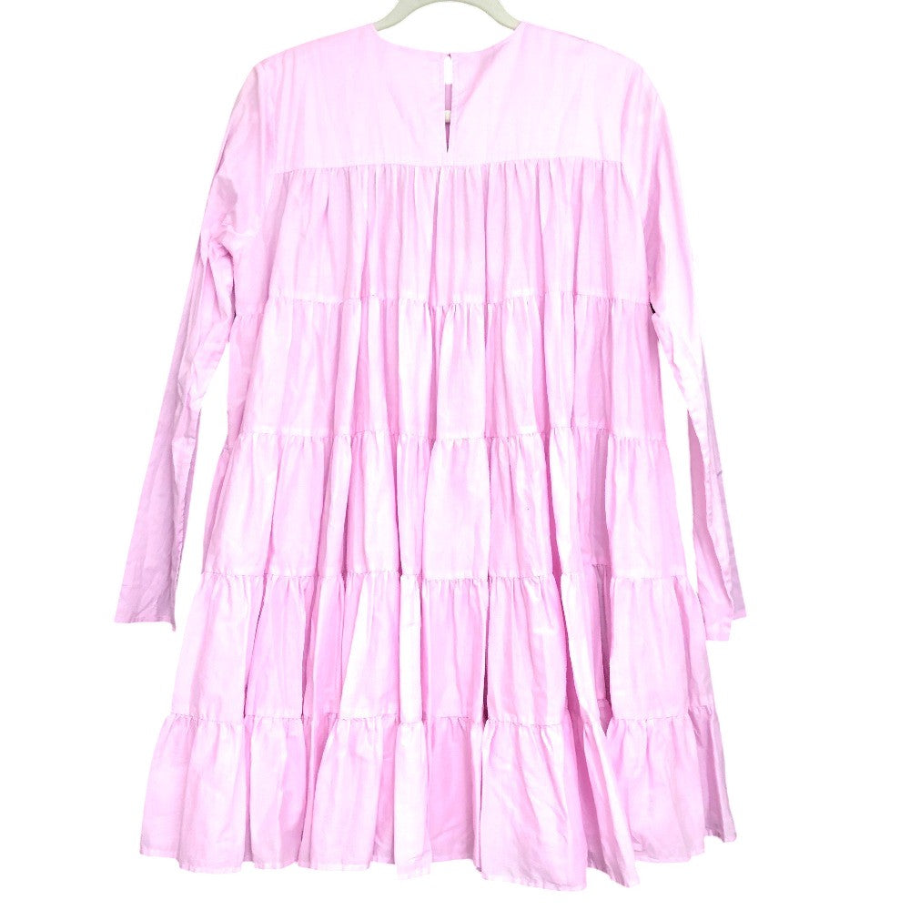Merlette NYC Soliman Tunic Tiered Dress, Women's, Pink, Cotton, Flared Dress