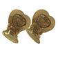 CELINE Vintage Logo Heart Accessory Fashion Jewelry Clip-on Earrings Metal Women's Gold