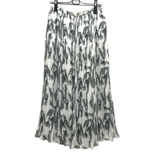 ROWV35089A ROCHAS โรชาส กระโปรงยาวลายรวม จีบ พลิ้ว เอวซิปข้าง ทรงพริ้ว ไซส์ผู้หญิง สีขาว วัสดุโพลีเอสเตอร์