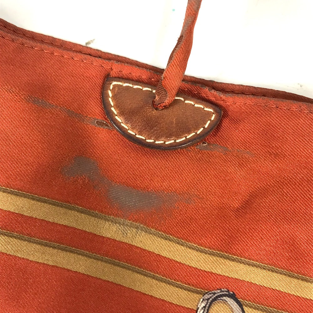 HERMES シルキーシティPM カバン ポーチ付き 斜め掛け 肩掛け ショルダーバッグ シルク レディース オレンジ