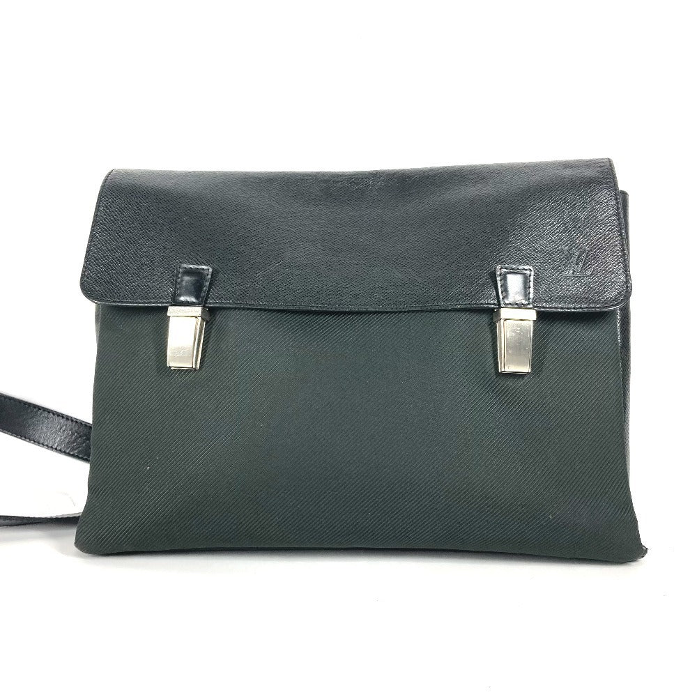 LOUIS VUITTON M30882 Taiga Saratov GM 2-Way Bag, Shoulder Bag, Crossbody Bag, Tote Bag, Nylon, Women's, Ardoise Green