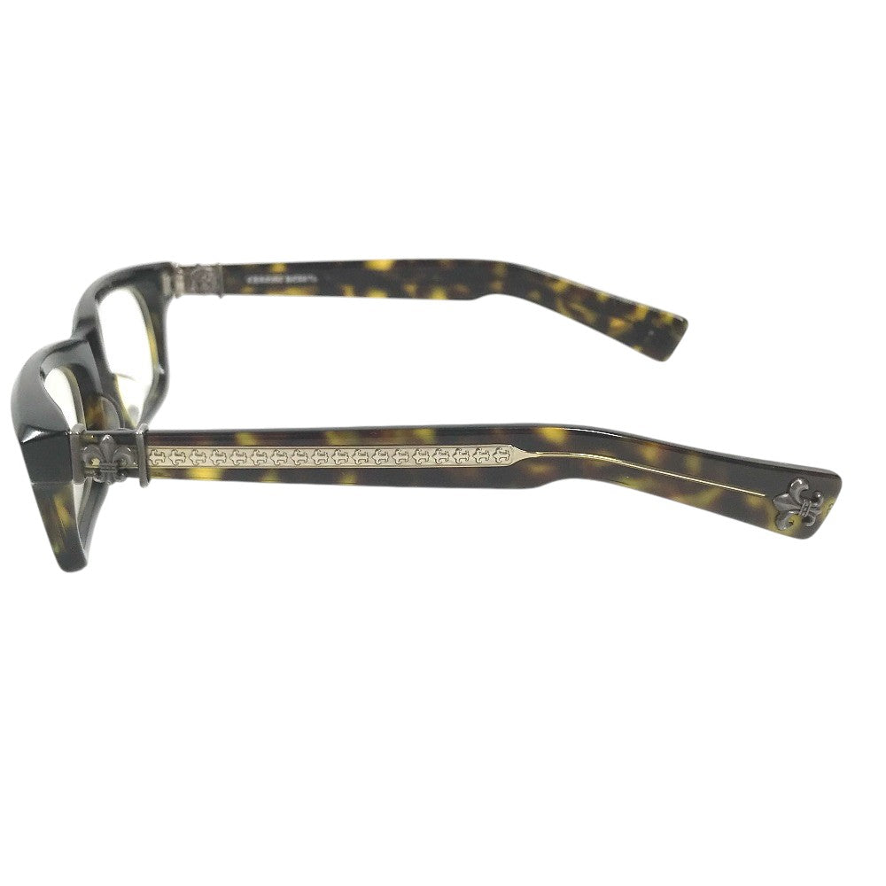 CHROME HEARTS SPLAT-A Tortoiseshell Pattern Non-Prescription Eyeglasses (Fashion Glasses) glasses Plastic Brown Used