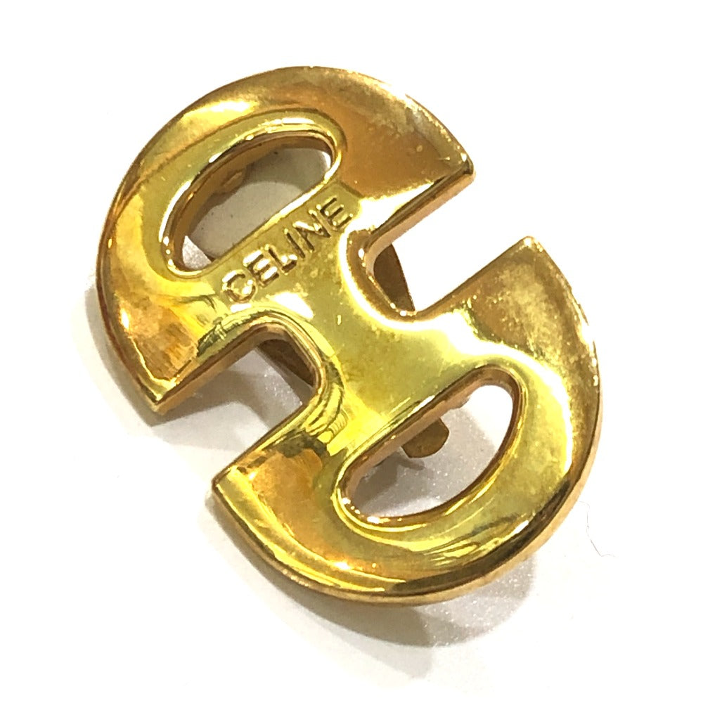 CELINE Vintage Logo Accessories Fashion Jewelry Clip-on Earrings Metal Women's Gold