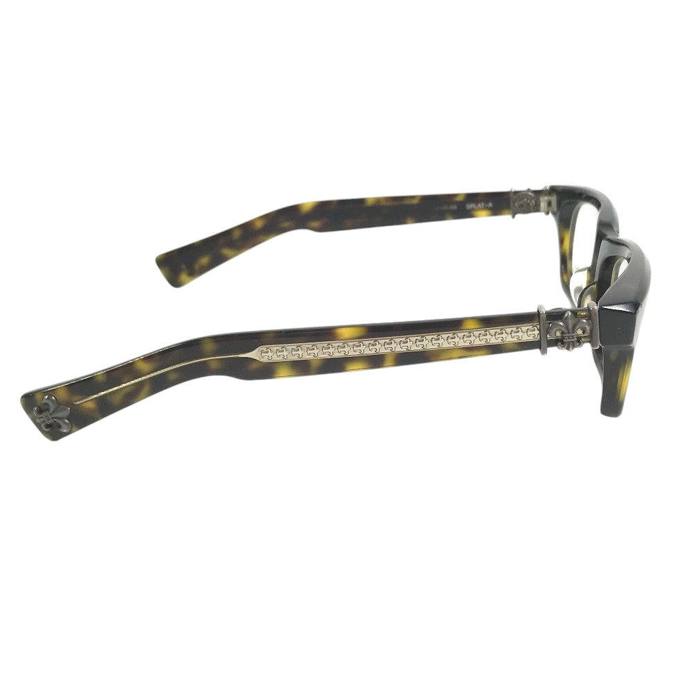 CHROME HEARTS SPLAT-A Tortoiseshell Pattern Non-Prescription Eyeglasses (Fashion Glasses) glasses Plastic Brown Used