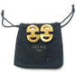 CELINE Vintage Logo Accessories Fashion Jewelry Clip-on Earrings Metal Women's Gold