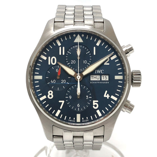 IWC SCHAFFHAUSEN IW377717 Pilot's Watch Petite Prince Day-Date Chronograph Automatic The Little Prince Wristwatch SS Silver Used