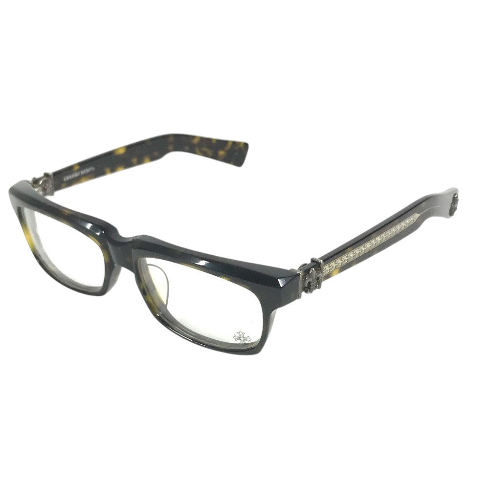 CHROME HEARTS SPLAT-A Tortoiseshell Pattern Non-Prescription Eyeglasses (Fashion Glasses) glasses Plastic Brown Used