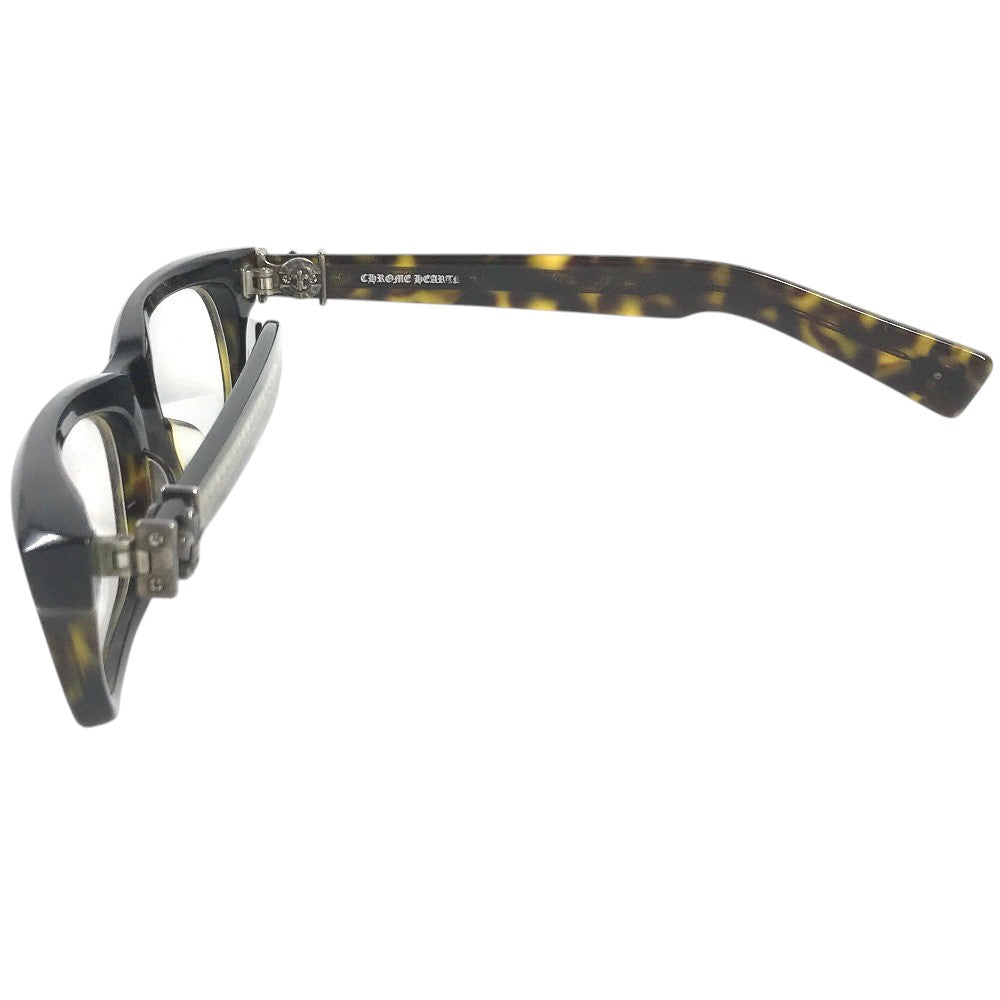 CHROME HEARTS SPLAT-A Tortoiseshell Pattern Non-Prescription Eyeglasses (Fashion Glasses) glasses Plastic Brown Used