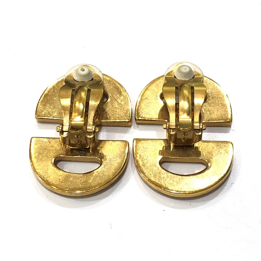 CELINE Vintage Logo Accessories Fashion Jewelry Clip-on Earrings Metal Women's Gold