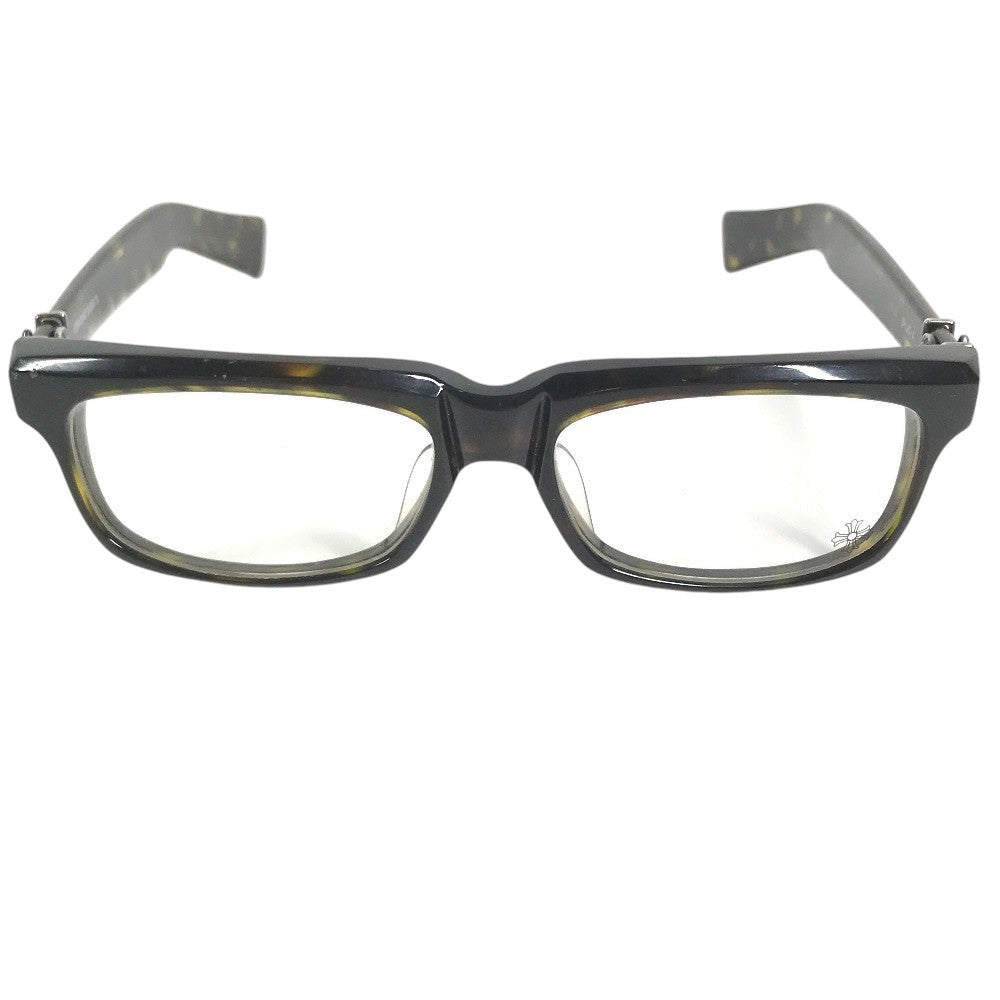 CHROME HEARTS SPLAT-A Tortoiseshell Pattern Non-Prescription Eyeglasses (Fashion Glasses) glasses Plastic Brown Used