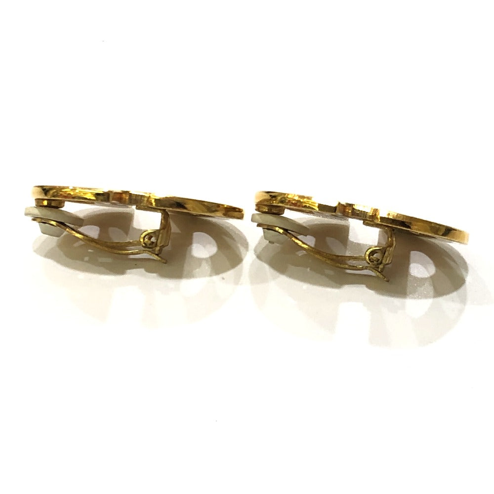 CELINE Vintage Logo Accessories Fashion Jewelry Clip-on Earrings Metal Women's Gold