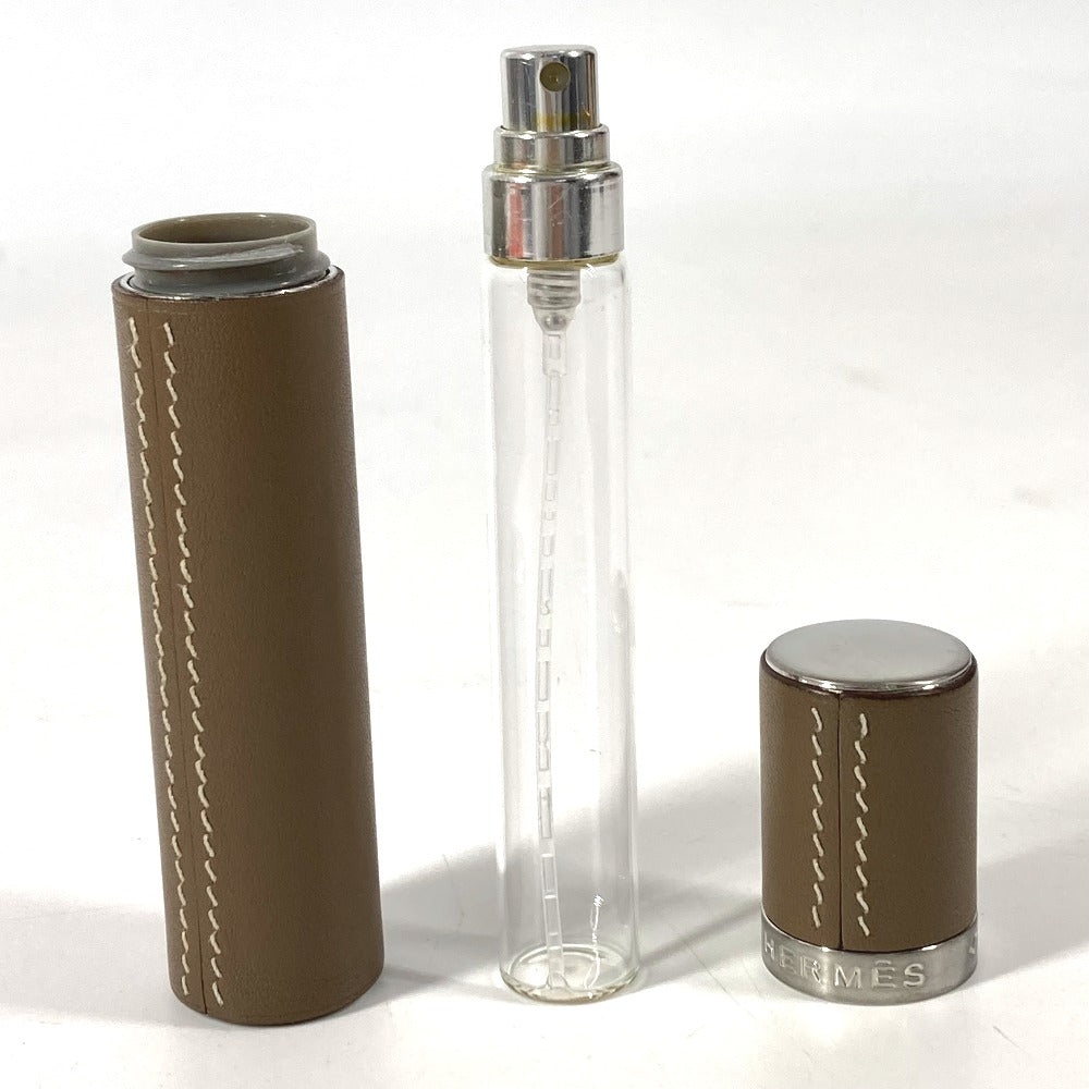 HERMES Perfume Case Refillable Atomizer Fragrance Spray Travel Spray Perfume Case Perfume Holder Small Item Case Leather Unisex Etoupe