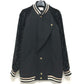 LANVIN JA726K 3613 オーバーサイズ バーシティジャケット スタジャン アウター コート ブルゾン ウール レディース ブラック